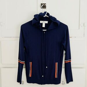 Maison de Papillon Silk Cashmere Zip Hoodie Navy Size XS